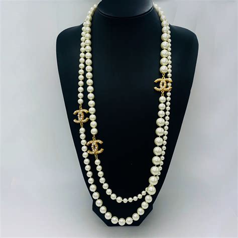 chanel long necklace style|genuine chanel necklace.